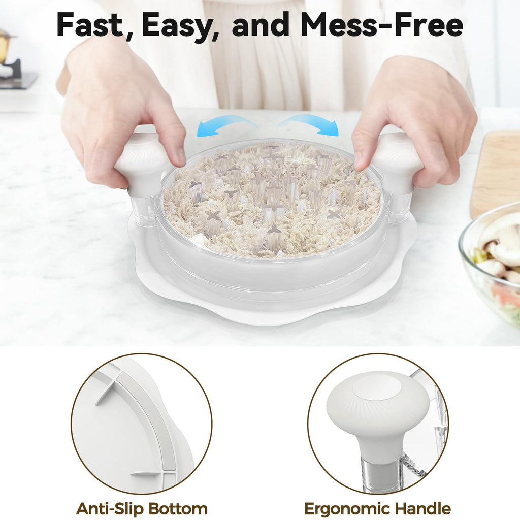 Ukeetap 10" Pro Chicken Shredder Tool Twist Large for Kitchen, BPA-Free Food-Safe Meat Grinder, Visible Chicken Breast Meat Shredder with Strong Anti-Slip Bottom & Ergonomic Handle, White