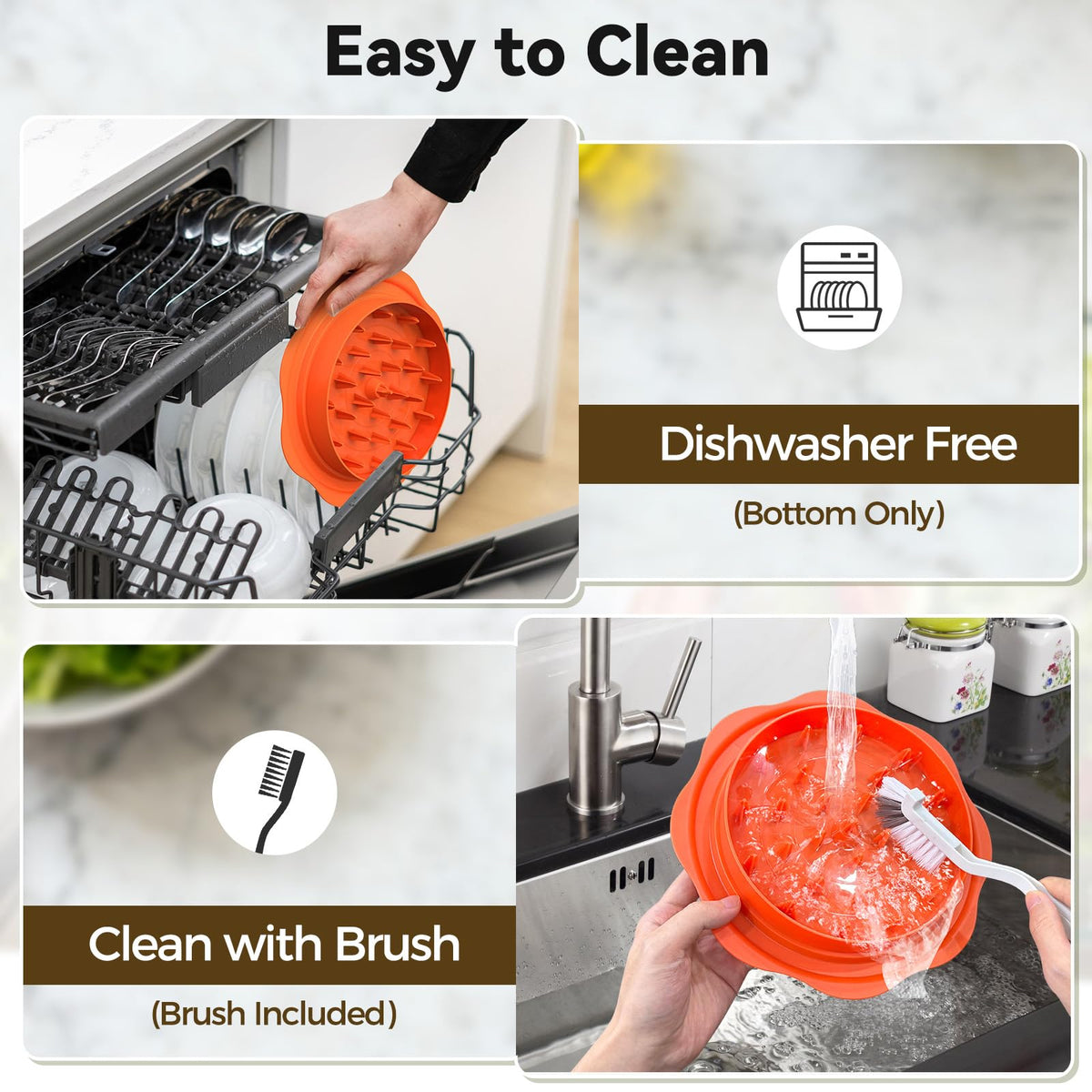 Ukeetap 10" Pro Chicken Shredder Tool Twist Large for Kitchen, BPA-Free Food-Safe Meat Grinder, Visible Chicken Breast Meat Shredder with Strong Anti-Slip Bottom & Ergonomic Handle, Orange