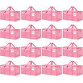 16 Pack Extra Large Heavy Duty Moving Bags, Pink Storage Bins with Lids, Reinforced Handles & Heavy-Duty Zippers Moving Boxes Storage Bags Totes for Clothes Packing, Dorms, College Supplies, Pink